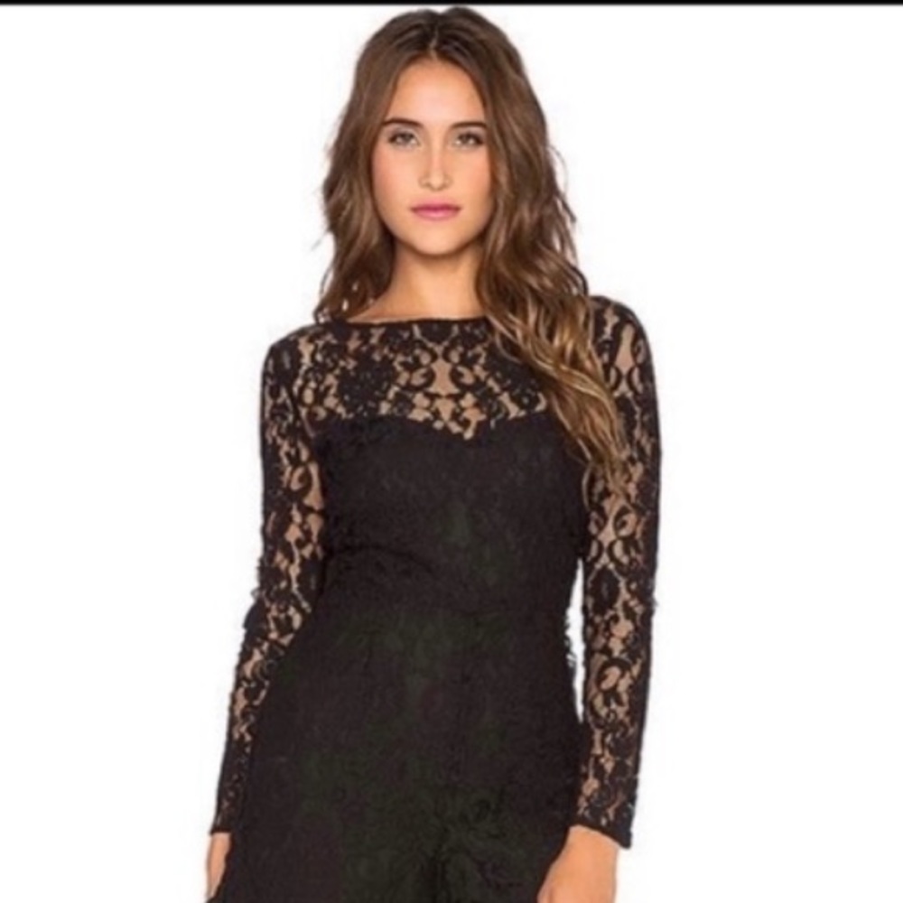 BB Dakota Black Lace Romper Size 4